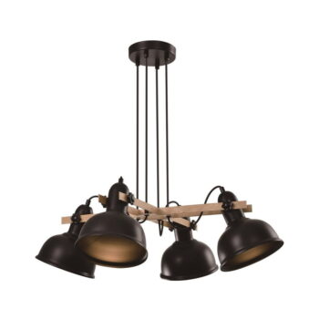 Čierne závesné svietidlo s kovovým tienidlom Reno - Candellux Lighting