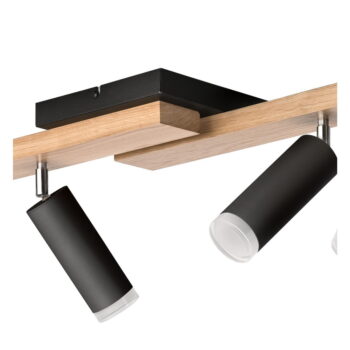 Stropné svietidlo v čierno-prírodnej farbe so skleneným tienidlom 33x84 cm Matte – LAMKUR - Image 6