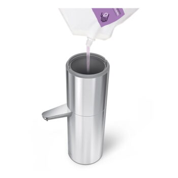 Nástenný bezdotykový oceľový dávkovač mydla v matne striebornej farbe 946 ml – simplehuman - Image 4