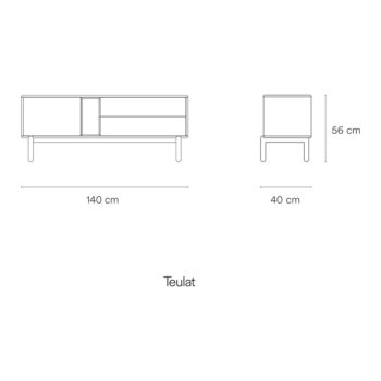 Tmavosivý TV stolík 140x56 cm Corvo - Teulat - Image 7