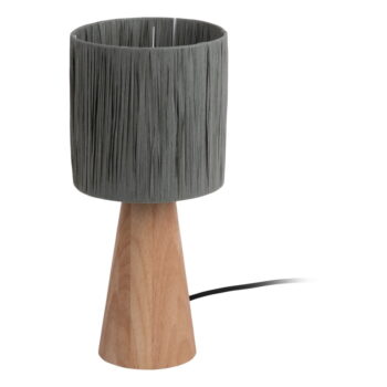 Stolová lampa s tienidlom z papierového výpletu v sivo-prírodnej farbe (výška 33 cm) Sheer Cone – Leitmotiv – Obrázok 2