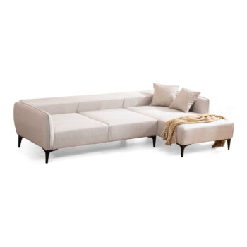 Biela rohová pohovka  Belissimo, pravý roh – Balcab Home - Image 2