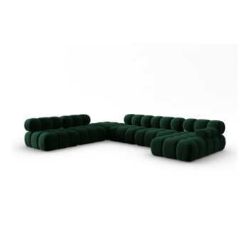 Zelená zamatová pohovka 379 cm Bellis – Micadoni Home - Image 2