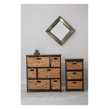 Čierny/v prírodnej farbe kúpeľňový regál z masívu paulownie 80x76 cm Padstow – Premier Housewares – Obrázok 3