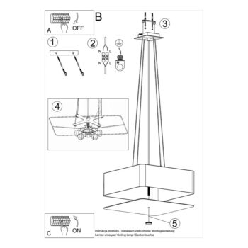 Čierne závesné svietidlo so skleneno-textilným tienidlom Kortez – Nice Lamps - Image 8