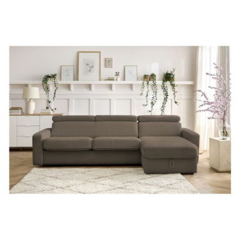 Hnedá rozkladacia rohová pohovka (variabilná) Monaco – Bobochic Paris – Obrázok 11