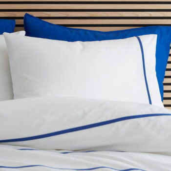 Biele/modré bavlnené obliečky na dvojlôžko 200x200 cm Herringbone Trim Stripe – Content by Terence Conran - Image 3