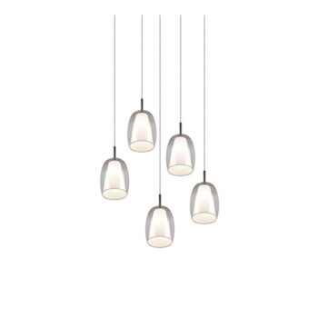 Závesné svietidlo so skleneným tienidlom ø 48 cm v striebornej farbe Barret – Trio Select - Image 3