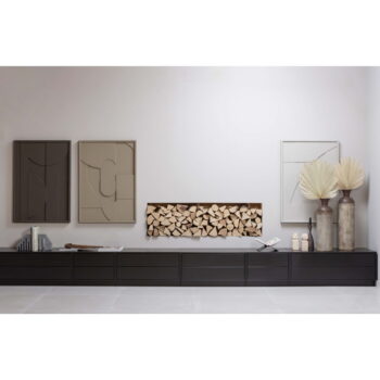 Čierny modulárny TV stolík z borovicového dreva 231x40 cm Finca – WOOOD - Image 5