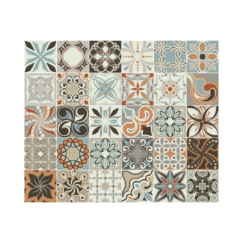 Sada 30 nástenných samolepiek Ambiance Wall Decal Cement Tiles Bali, 15 × 15 cm – Obrázok 2