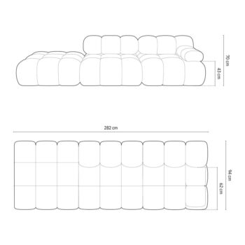 Antracitovosivá pohovka z textílie buklé 288 cm Bellis – Micadoni - Image 8