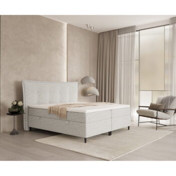 Svetlosivá boxspring posteľ s úložným priestorom 140x200 cm Sinai – Maison de Rêve - Image 9