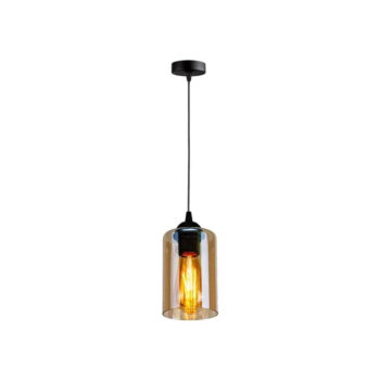 Čierne závesné svietidlo so skleneným tienidlom ø 10 cm Bistro - Candellux Lighting - Image 4