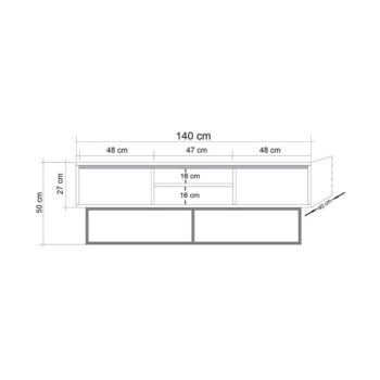 TV stolík v dekore orecha v prírodnej farbe 140x50 cm Rodez – Kalune Design - Image 6