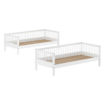 Biela poschodová detská posteľ z bukového dreva s výsuvným lôžkom a úložným priestorom 90x200 cm Forrest – Vipack - Image 5