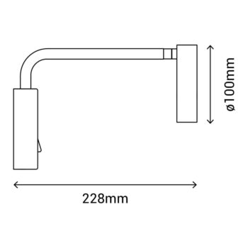 Čierne nástenné svietidlo SULION Alexia, výška 11 cm - Image 4