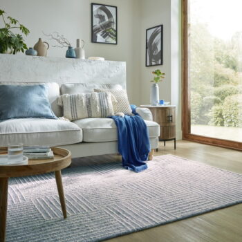 Svetlomodrý ručne tkaný vlnený koberec 80x150 cm Memphis Wool – Flair Rugs - Image 2