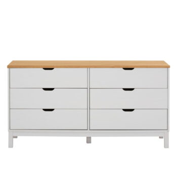 Biela nízka komoda z borovicového dreva 150x75 cm Post – Støraa