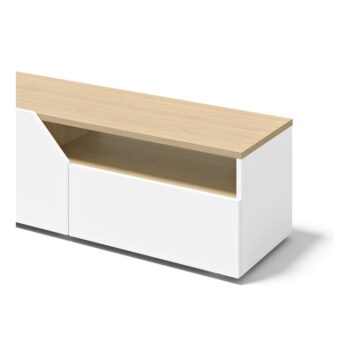 Biely TV stolík v dekore duba 180x38 cm Verone - TemaHome - Image 5