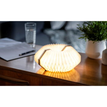 Hnedá/svetlohnedá LED stolová lampa so stmievačom (výška  3,5 cm) Accordion – Gingko - Image 2