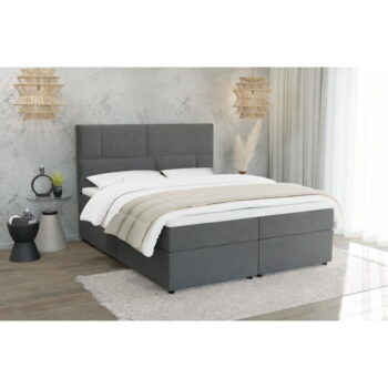 Sivá boxspring posteľ s úložným priestorom 180x200 cm Lola – Ropez - Image 3