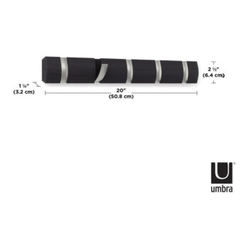 Sivý nástenný vešiak z topoľového dreva Flip - Umbra - Image 6