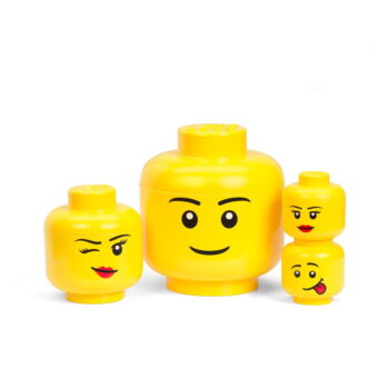 Žltá úložná škatuľa v tvare hlavy LEGO® boy, 10,5 x 10,6 x 12 cm - Image 4