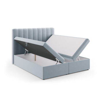 Svetlomodrá boxspring posteľ s úložným priestorom 180x200 cm Gina – Milo Casa - Image 3