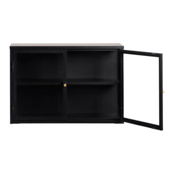 Čierna kovová závesná vitrína 90x60 cm Carmel – Unique Furniture – Obrázok 3