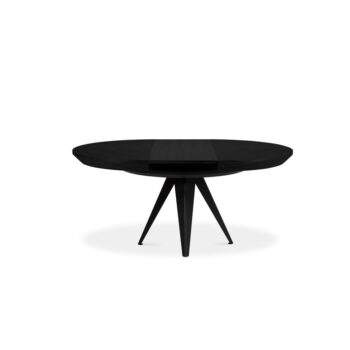 Čierny rozkladací stôl z dubového dreva Windsor & Co Sofas Magnus, ø 120 cm – Obrázok 4