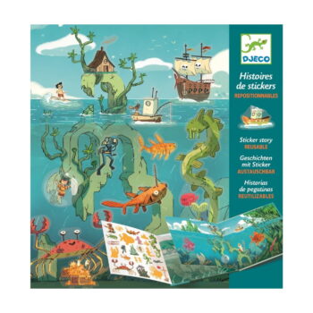 Set knihy s premiestniteľnými samolepkami Djeco Sea Sticker Story - Image 2
