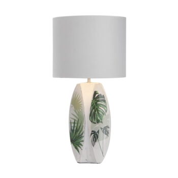 Bielo-zelená stolová lampa s textilným tienidlom (výška 59 cm) Palma – Candellux Lighting