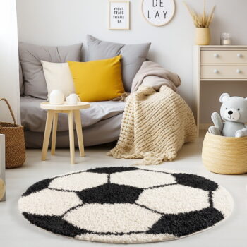Čierno-krémový detský koberec ø 120 cm Fun – Ayyildiz Carpets - Image 2