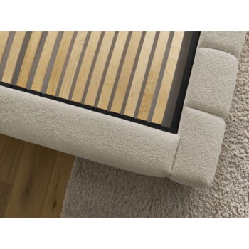 Béžová čalúnená dvojlôžková posteľ s úložným priestorom s roštom 180x200 cm Denali – Bobochic Paris – Obrázok 3