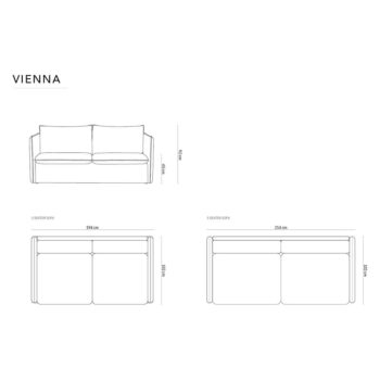 Krémová zamatová rozkladacia pohovka 194 cm Vienna – Cosmopolitan Design – Obrázok 6