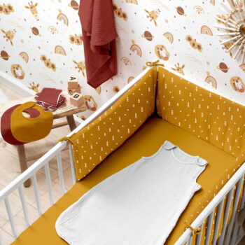 Napínacia mušelínová detská plachta do postieľky 70x140 cm – Bébé Douceur – Obrázok 2