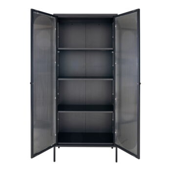 Čierna kovová vitrína 80x180 cm Adelaide – House Nordic - Image 3