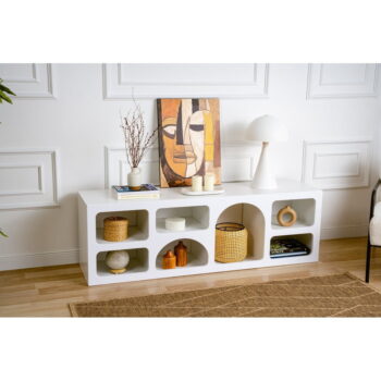 Biela poschodová polica 160 cm Lorin – Kalune Design - Image 3