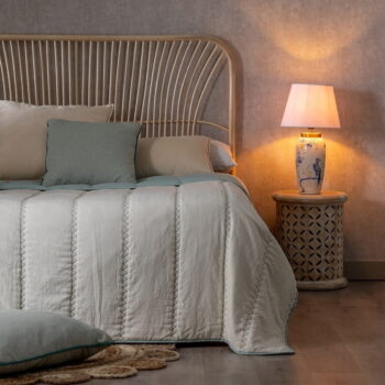 Modro-krémový prešívaný pléd z mikrovlákna 230x280 cm – Ixia – Obrázok 3