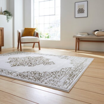 Koberec vo svetlosivo-zlatej farbe 80x150 cm Artemis – Think Rugs - Image 4