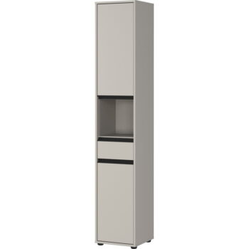 Sivá vysoká úzka kúpeľňová skrinka 33x181 cm Lemont – Germania - Image 3