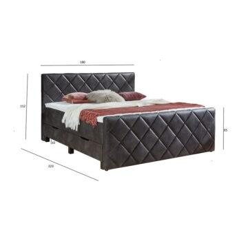 Čierna boxspring posteľ s úložným priestorom 180x200 cm Chester – Rojaplast - Image 5