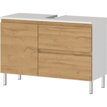 Biela skrinka pod umývadlo v dekore duba 80x56 cm Torrance - Germania – Obrázok 2