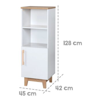 Biela detská knižnica v dekore duba 45x128 cm Finn – Roba - Image 4