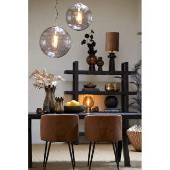 Hnedá zamatová jedálenská stolička Elyna - Light & Living - Image 3