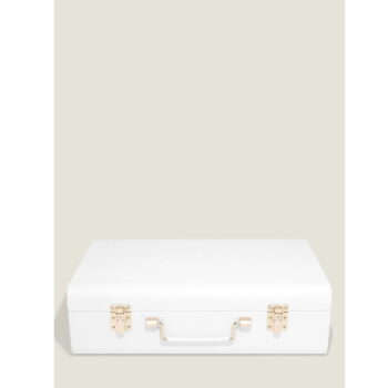 Biely dekoratívny úložný box z umelej kože 50x30x15 cm – Stackers - Image 2