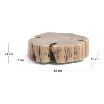 Okrúhly konferenčný stolík z masívu akácie v prírodnej farbe 60x65 cm Essi – Kave Home - Image 4