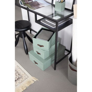 Kartónové úložné boxy s vekom v mentolovej farbe v súprave 3 ks 31x47x15 cm Inge – Bigso Box of Sweden - Image 8