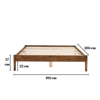 Dvojlôžková posteľ zo smrekového dreva s roštom v tmavohnedo-prírodnej farbe 180x200 cm Galaksi – Kalune Design – Obrázok 7