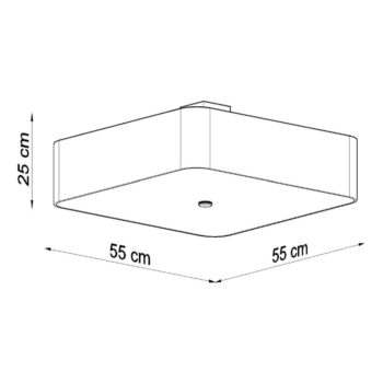 Čierne stropné svietidlo so skleneno-textilným tienidlom 55x55 cm Kortez – Nice Lamps - Image 6